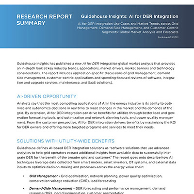 Guidehouse Insights: AI for DER Integration
