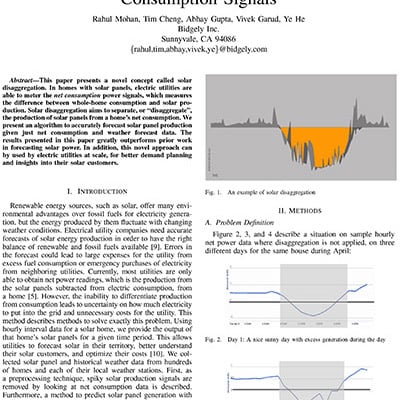 Solar Energy Disaggregation Using Consumption Data